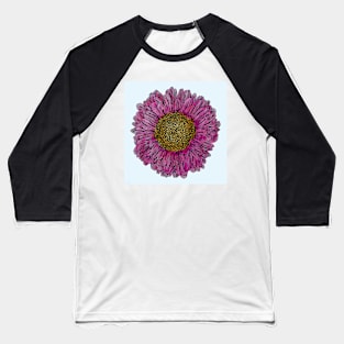 Pink Flower Drawing/ Illustration Baseball T-Shirt